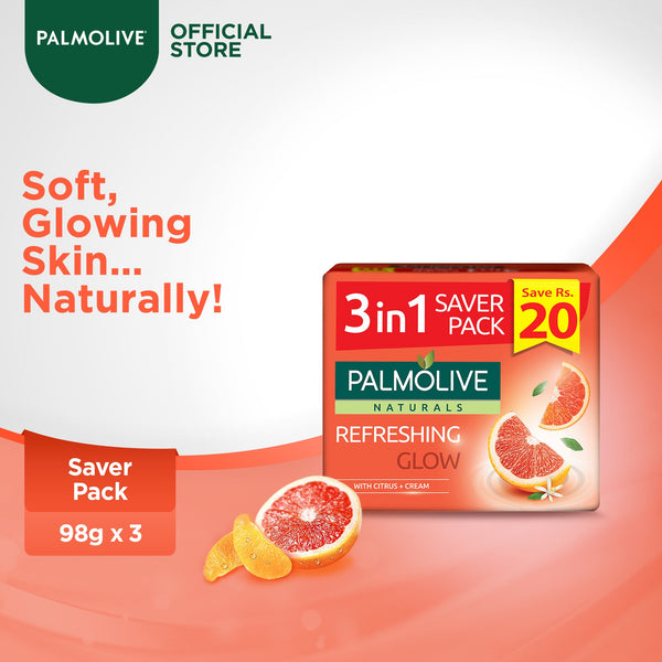 Palmolive- Naturals Bar Soap Saver Pack 98gx3 - Refreshing Glow