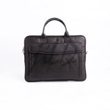 JILD Parker Slim Leather Laptop Bag-Dark Brown