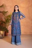 Sapphire - Embroidered Raw Silk Blue Shirt