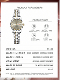 Shein - Luxury Women's Watch With Rhinestones, Quartz Movement, Waterproof, Stainless Steel Strap & Date Display