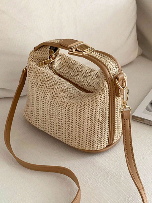 Shein - New Arrival Casual Fashion Woven Single Shoulder Bag, Crossbody Bag, Tote Bag, Woven Handbag