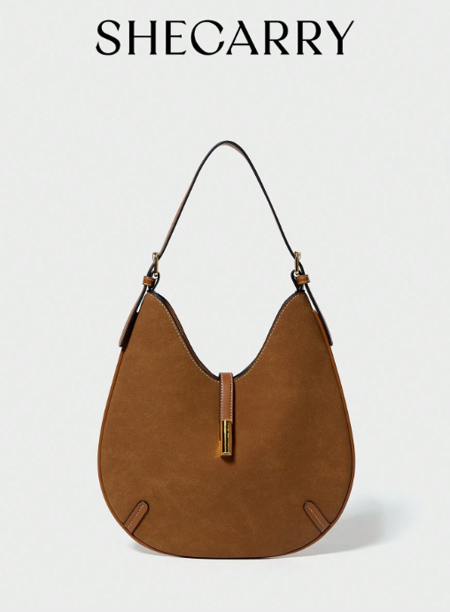 Shein - SHECARRY Women Sholuder Bags Suede Leather Autum Winter School Travel Commute Work Elegance Trend Exquisite