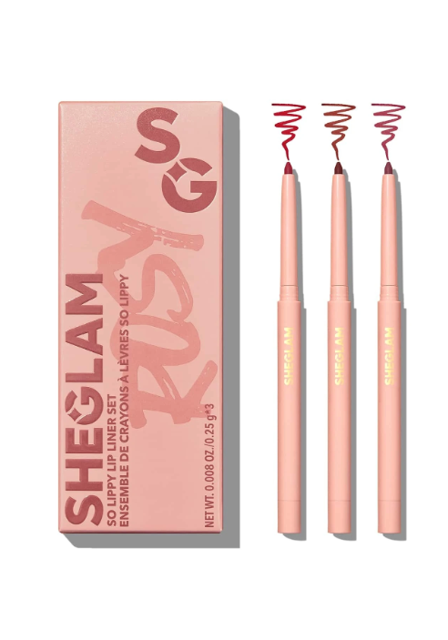 SHEGLAM So Lippy Lip Liner Set-Rose Garden 3 Pcs/Set Soft Matte Red Lip Liner Pencil High Pigment Easy To Use Rose garden