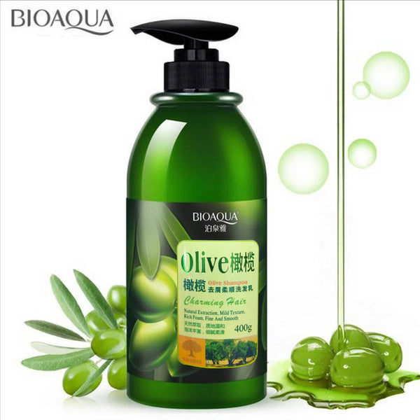 BIOAQUA - Flexible Dandruff Olive Moisturizing Nourishing Oil-Control Hair Shampoo 400g BQY0023