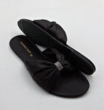 FashionHolic - Casual Shiny Slippers For girls Bow Black