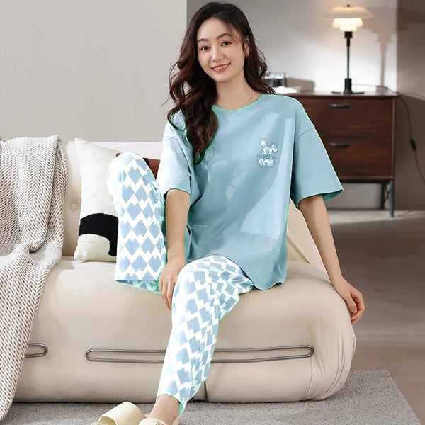 VYBE - Sky Blue Motion Printed PJ Suit