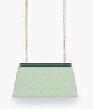 RTW - Army green quilted evening clutch with snap closure
