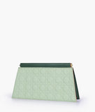RTW - Army green quilted evening clutch with snap closure