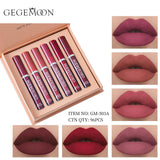 Colourme - GEGEMOON 6 Colors Long Lasting Velvet Lips Tint Liquid Lipsticks Waterproof Non-Stick Cup Lip-gloss Gift Set GM-503A