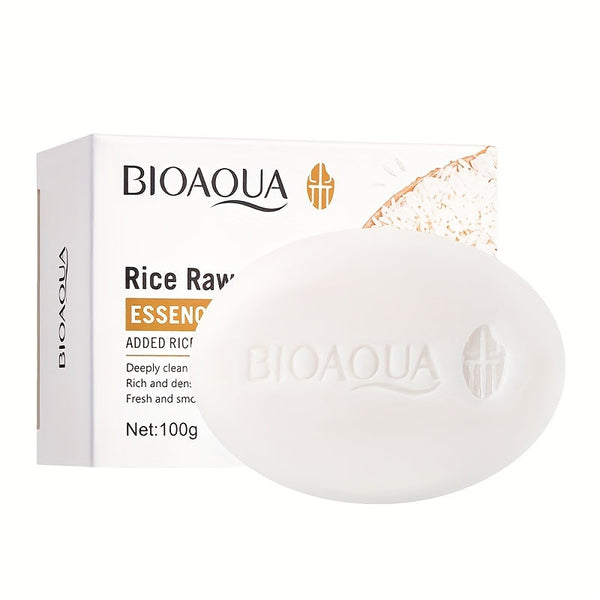 BIOAQUA - Rice Raw Pulp Soap Moisturizing Hydrating Skin Rejuvenation Face And Body Oil Control Soap 100g Bqy45279