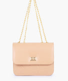 RTW - Beige Quilted Chain Cross-Body Bag