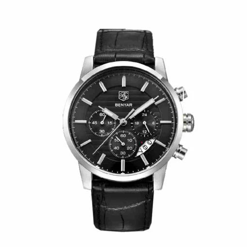 Benyar- Round Chronograph BY5160- Silver Black