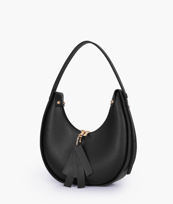 RTW - Black crescent hobo bag