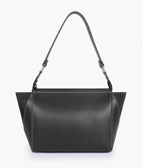 RTW - Black suede trio twist handbag