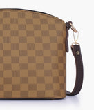 RTW - Brown checkered dome cross-body bag