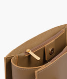 RTW - Coffee zipper shoulder bag with long handle