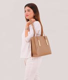 RTW - Coffee zipper shoulder bag with long handle