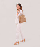 RTW - Coffee zipper shoulder bag with long handle