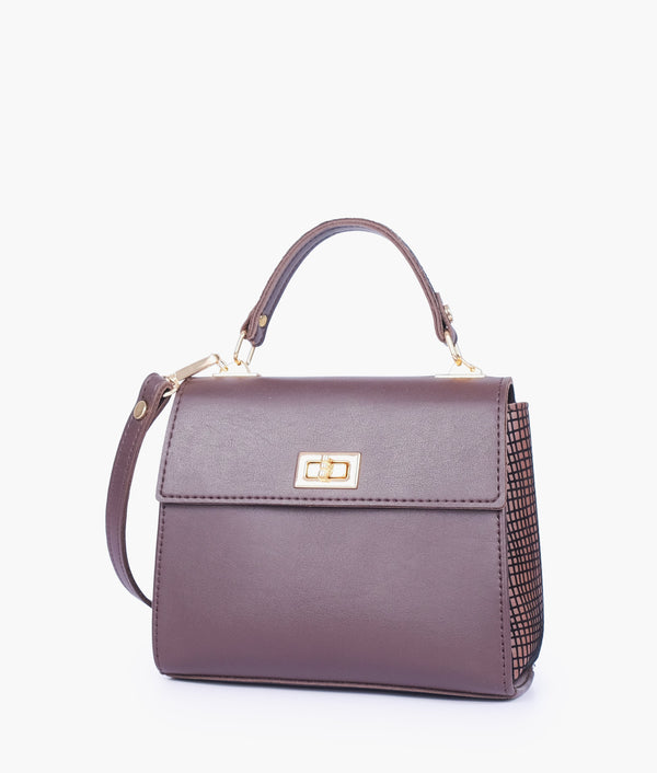 RTW - Dark Brown Criss-Cross Top-Handle Bag