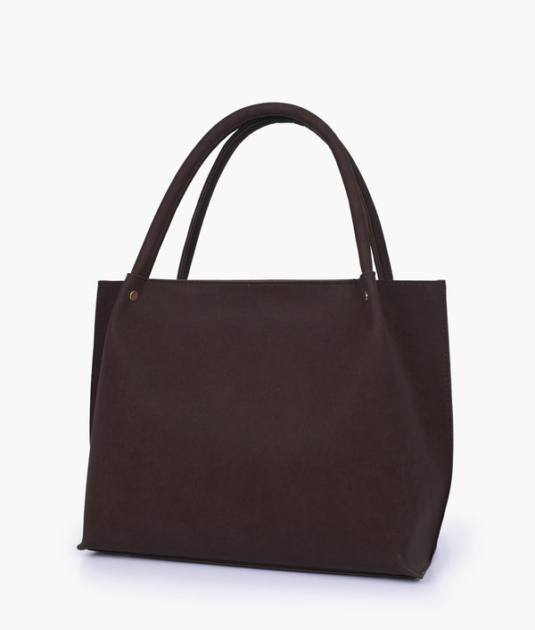 RTW - Dark Brown Mocha Suede Tote Bag