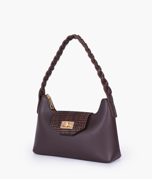 RTW - Dark brown purse with braided strap