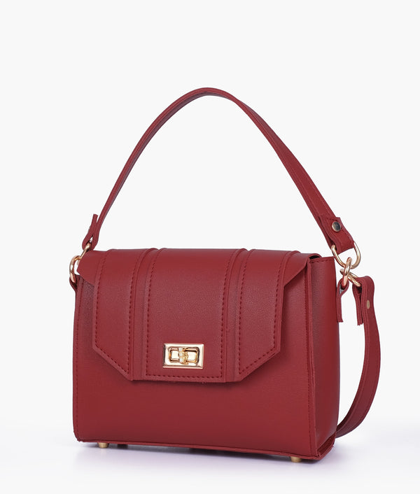 RTW - Maroon compact top-handle cross-body bag