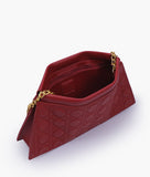 RTW - Maroon quilted evening clutch with snap closure