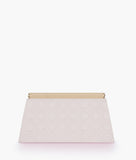 RTW - Off-white quilted evening clutch with snap closure
