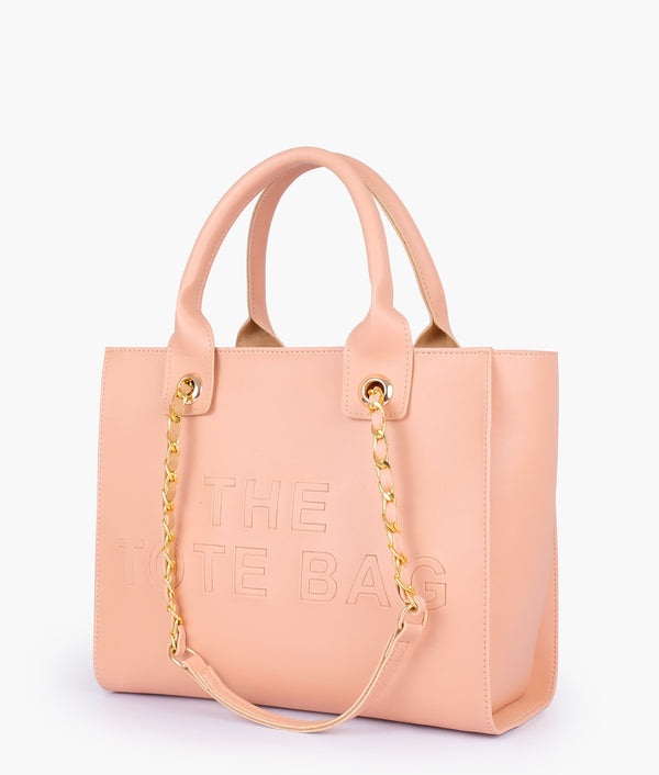 RTW - Peach chain handle tote