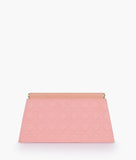 RTW - Peach quilted evening clutch with snap closure