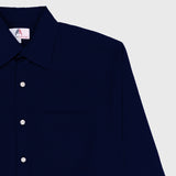 VYBE - Casual Solid Shirt- Navy Blue