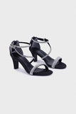 Sapphire -  Embellished Black Heels