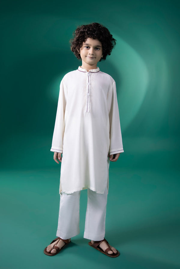 Kids Red Embroidered Ayudia Kurta 000002291BK4