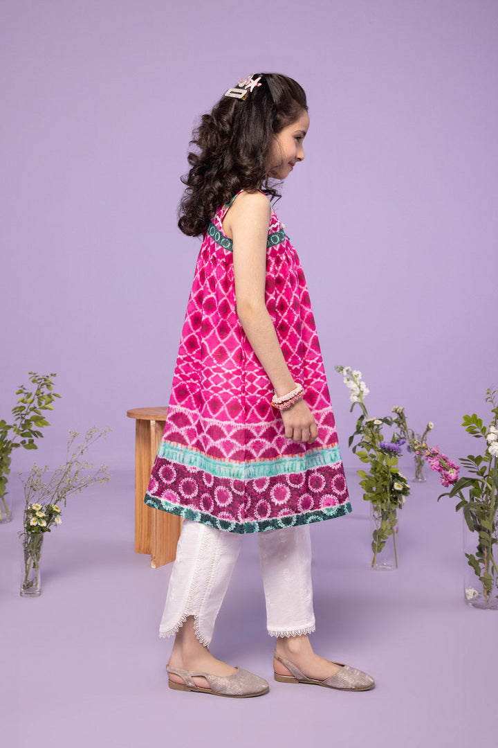 Plum Printed Lawn Kurta Kids East