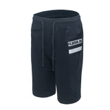 Flush Fashion - Sports Athletic Gym Outdoor Running Terry Shorts With Secure Zipper Pocket NavyBlue