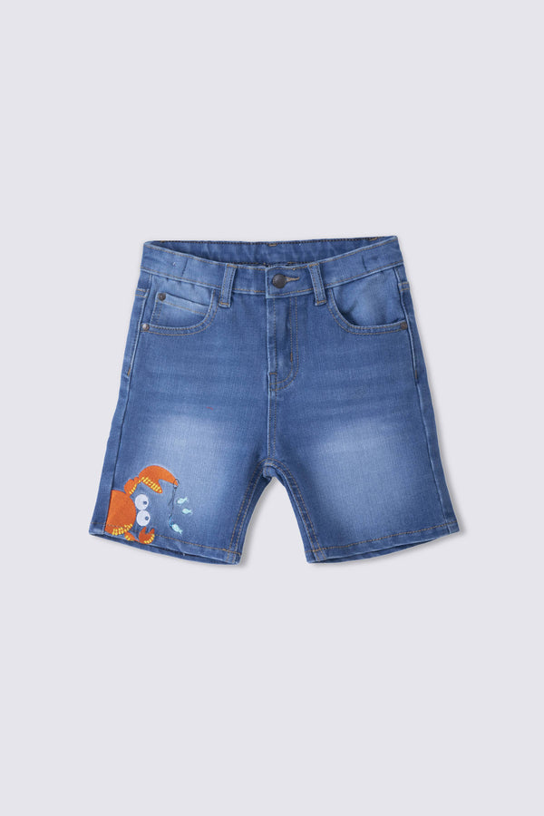 Sapphire- Embroidered Denim Shorts