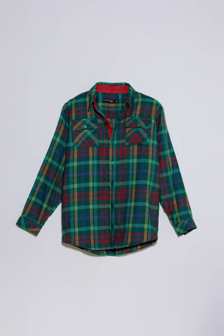 Sapphire Flannel Checkered Shirt Green