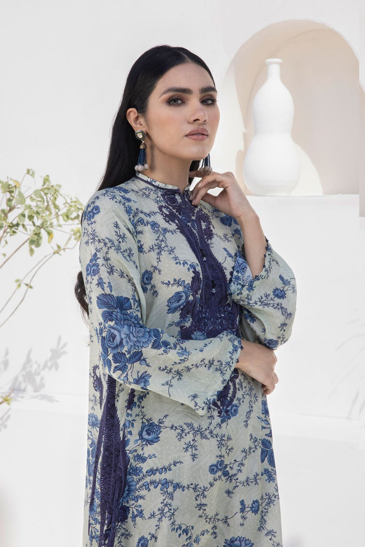 Sapphire Printed Silk Shirt Blue