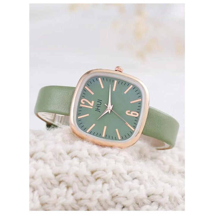 Shein- 1pc Minimalist Square Pointer Quartz Watch & 1pc Bracelet