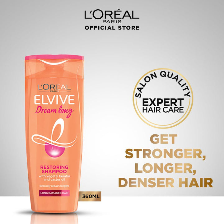 Dream Long L'Oreal Paris- Elvive Dream Long Shampoo 360 ml - For Longer & Stronger Hair