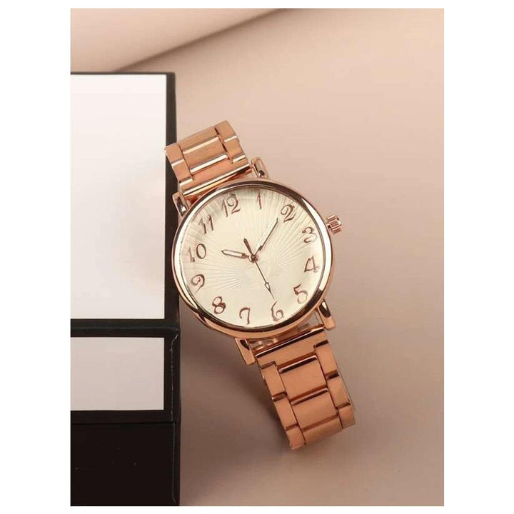 Shein- Round Pointer Quartz Watch- Chain Style