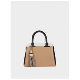 PARFOIS- Colour-Block Tassel Tote Bag