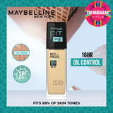 Maybelline New York- New Fit Me Matte + Poreless Liquid Foundation SPF 22 - 220 Natural Beige 30ml - For Normal to Oily Skin