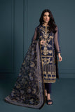 Sapphire - 2 Piece - Embroidered Organza Suit Blue