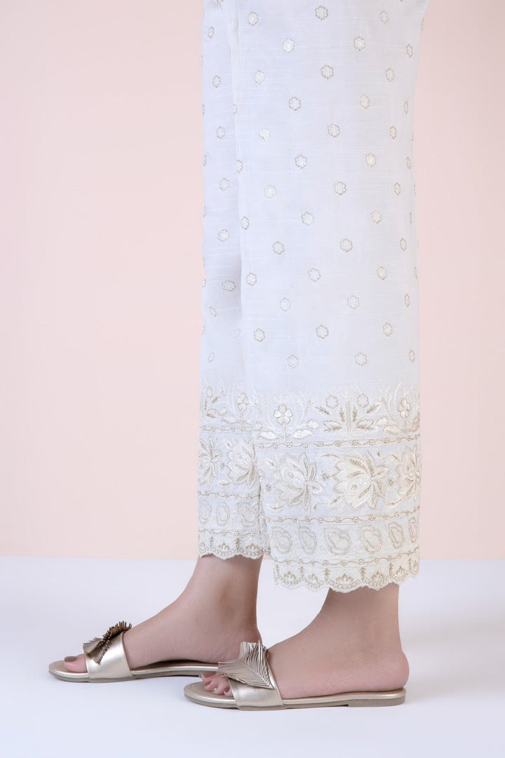 Sapphire- Embroidered Raw Silk Culottes