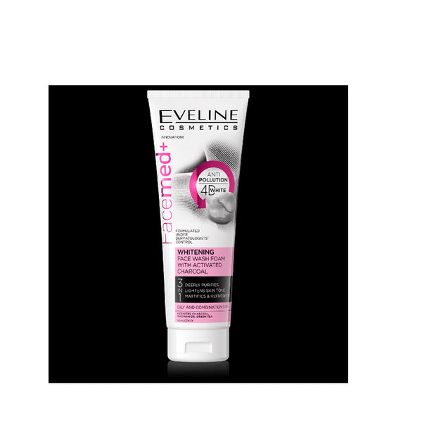 Eveline- FaceMed Whitening Face wash Foam With Activated Charcoal, 100ml