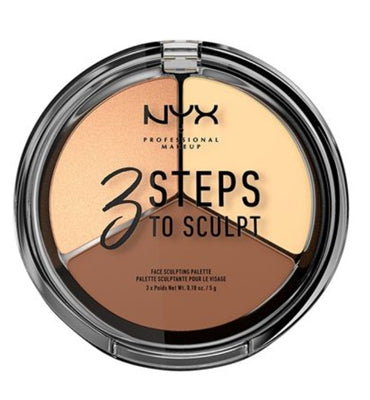 NYX Professional Makeup 3 Steps To Sculpt Face Sculpting Palette 02 Light
