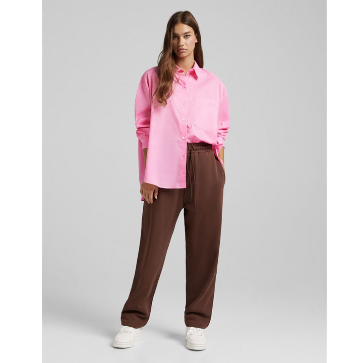 Bershka- Long-Sleeved Oversized Shirt with Pocket