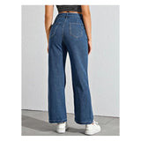 Shein- Wide leg jeans with self tie