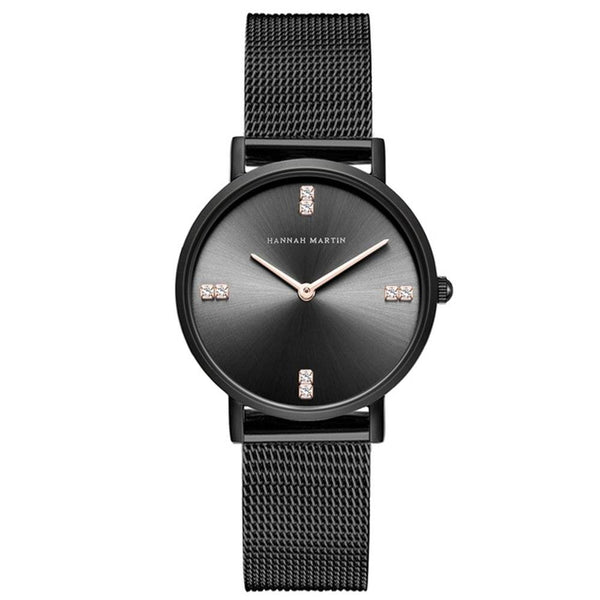 Hannah Martin- 4Z-W Women Watches Japan Quartz Movement Fashion Casual Wristwatch Waterproof Relogio Feminino- Black Dial